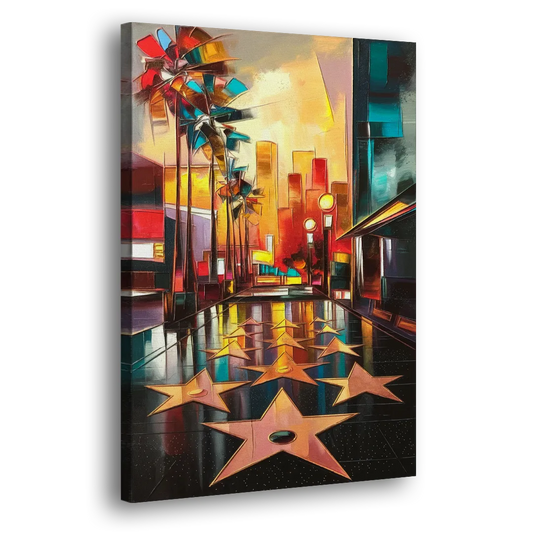 Los Angeles Hollywood Walk of Fame Iconic Side - Canvas Wall Art