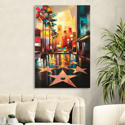 Los Angeles Hollywood Walk of Fame Iconic Sitting Room - Canvas Wall Art