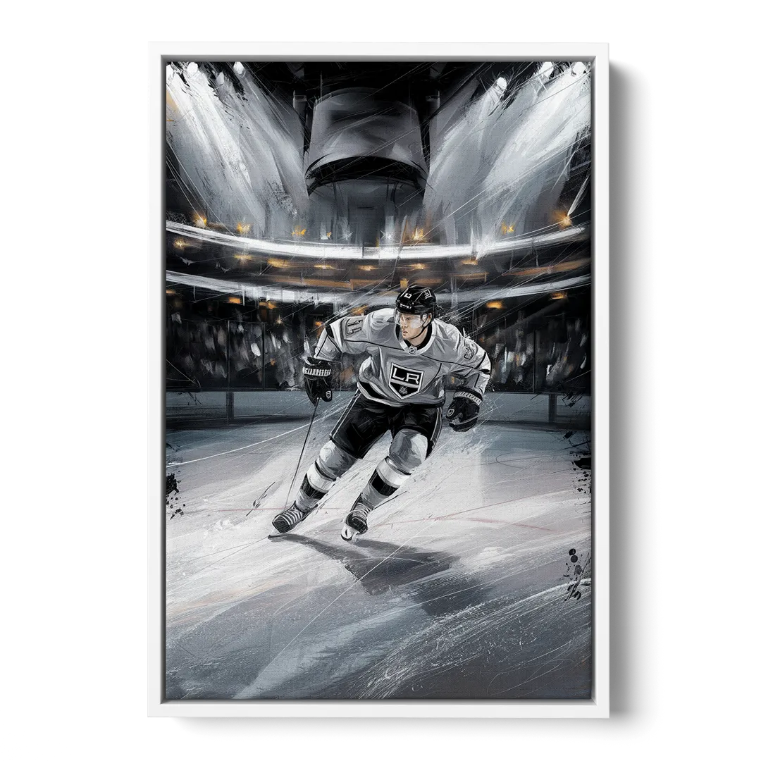 Los Angeles Kings Ice Hockey Front - White Canvas Wall Art