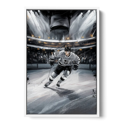 Los Angeles Kings Ice Hockey Front - White Canvas Wall Art
