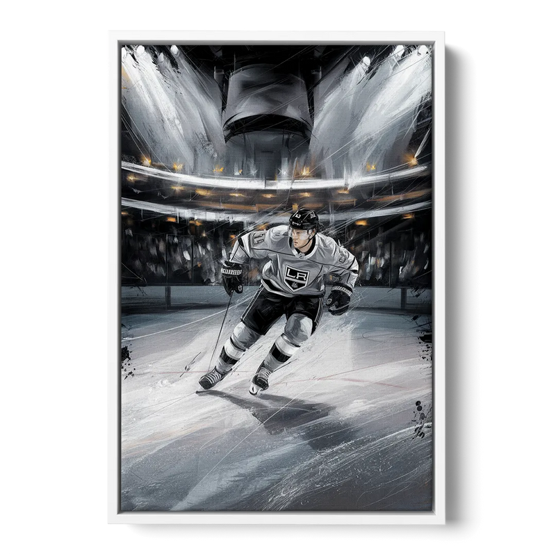 Los Angeles Kings Ice Hockey Front - White Canvas Wall Art