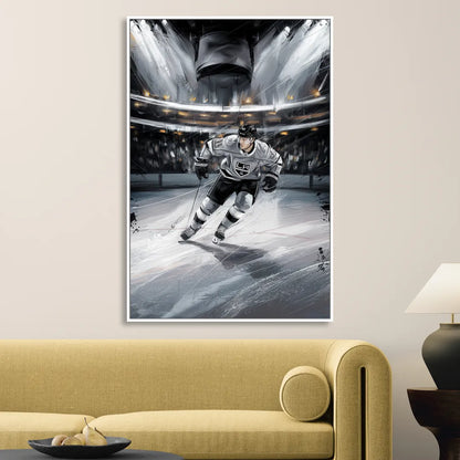 Los Angeles Kings Ice Hockey Living Room - White Canvas Wall Art