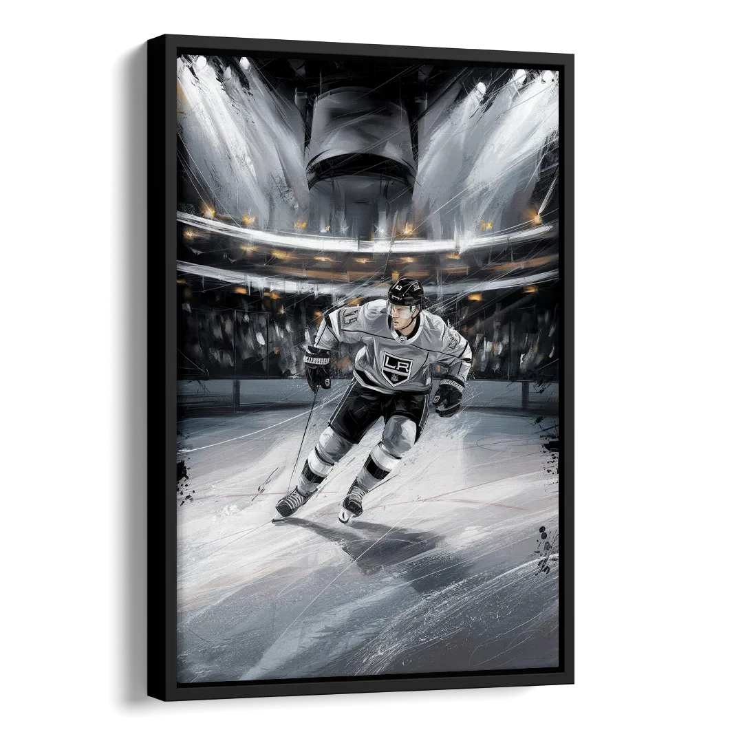 Los Angeles Kings Ice Hockey Side - Black Canvas Wall Art