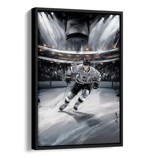 Los Angeles Kings Ice Hockey Side - Black Canvas Wall Art