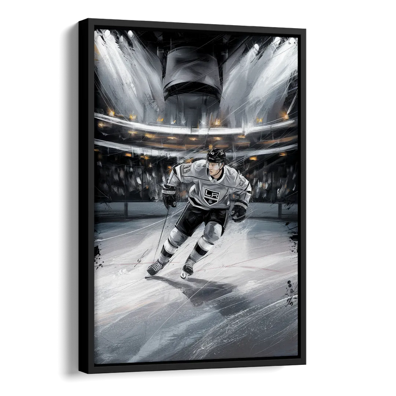 Los Angeles Kings Ice Hockey Side - Black Canvas Wall Art
