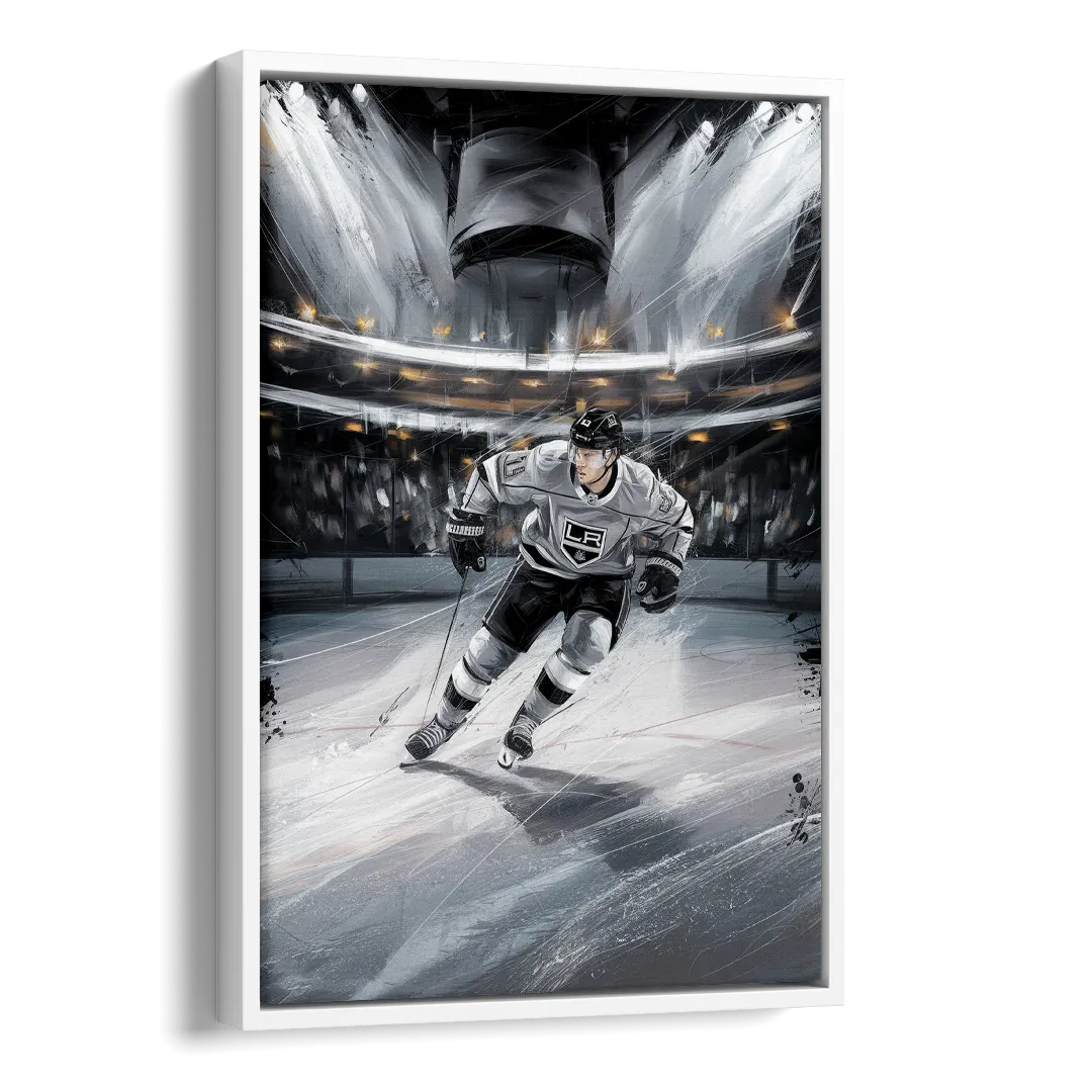 Los Angeles Kings Ice Hockey Side - White Canvas Wall Art