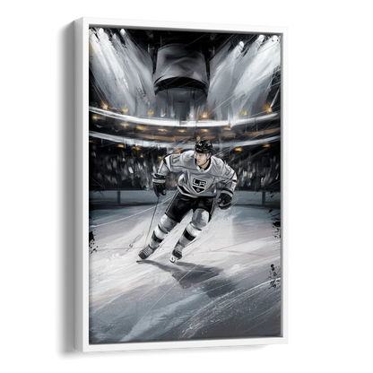 Los Angeles Kings Ice Hockey Side - White Canvas Wall Art