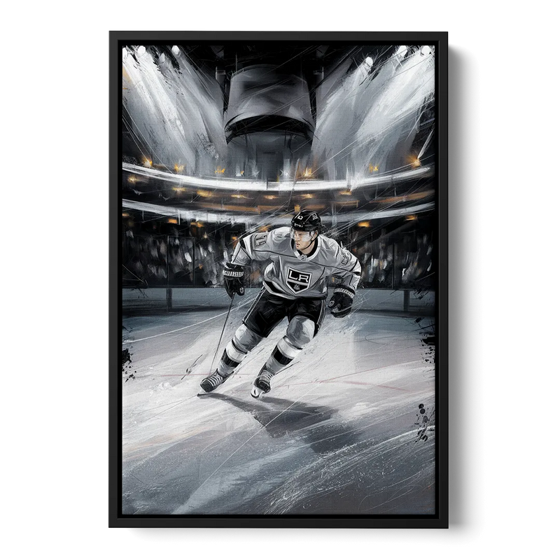Los Angeles Kings Ice Hockey Front - Black Canvas Wall Art