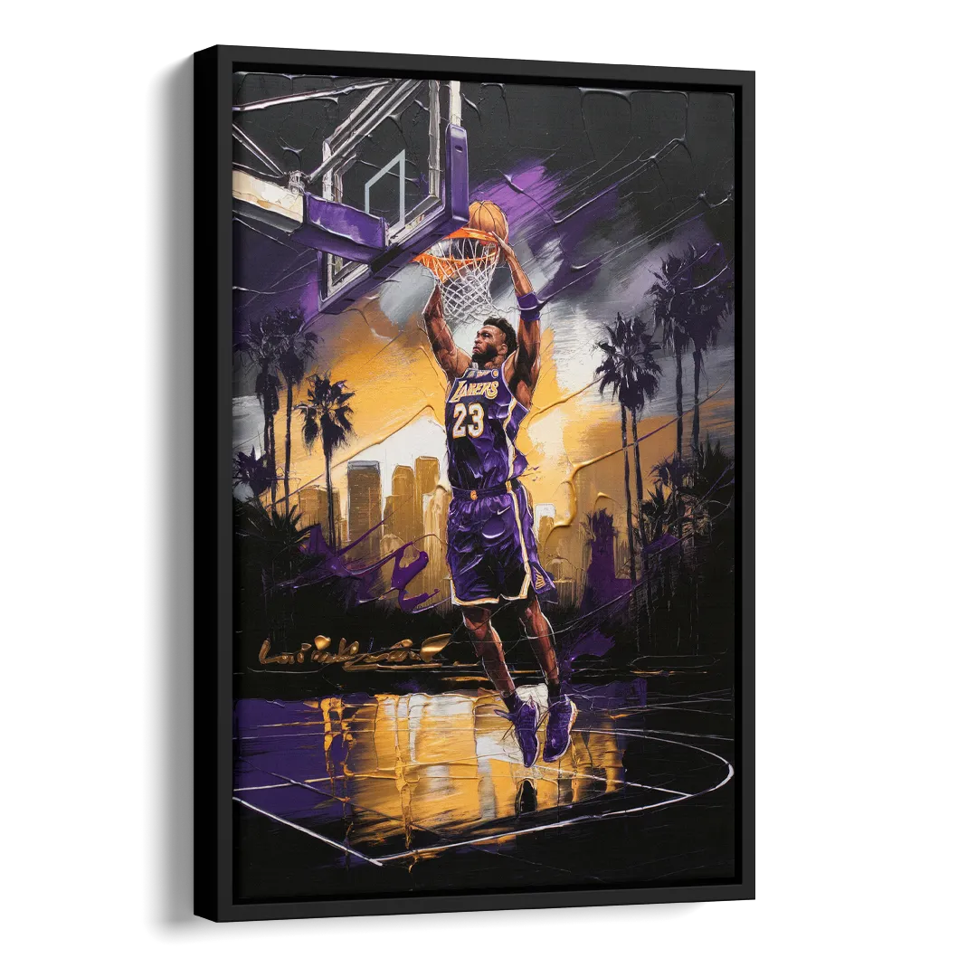Los Angeles Lakers Legacy Side - Black Canvas Wall Art