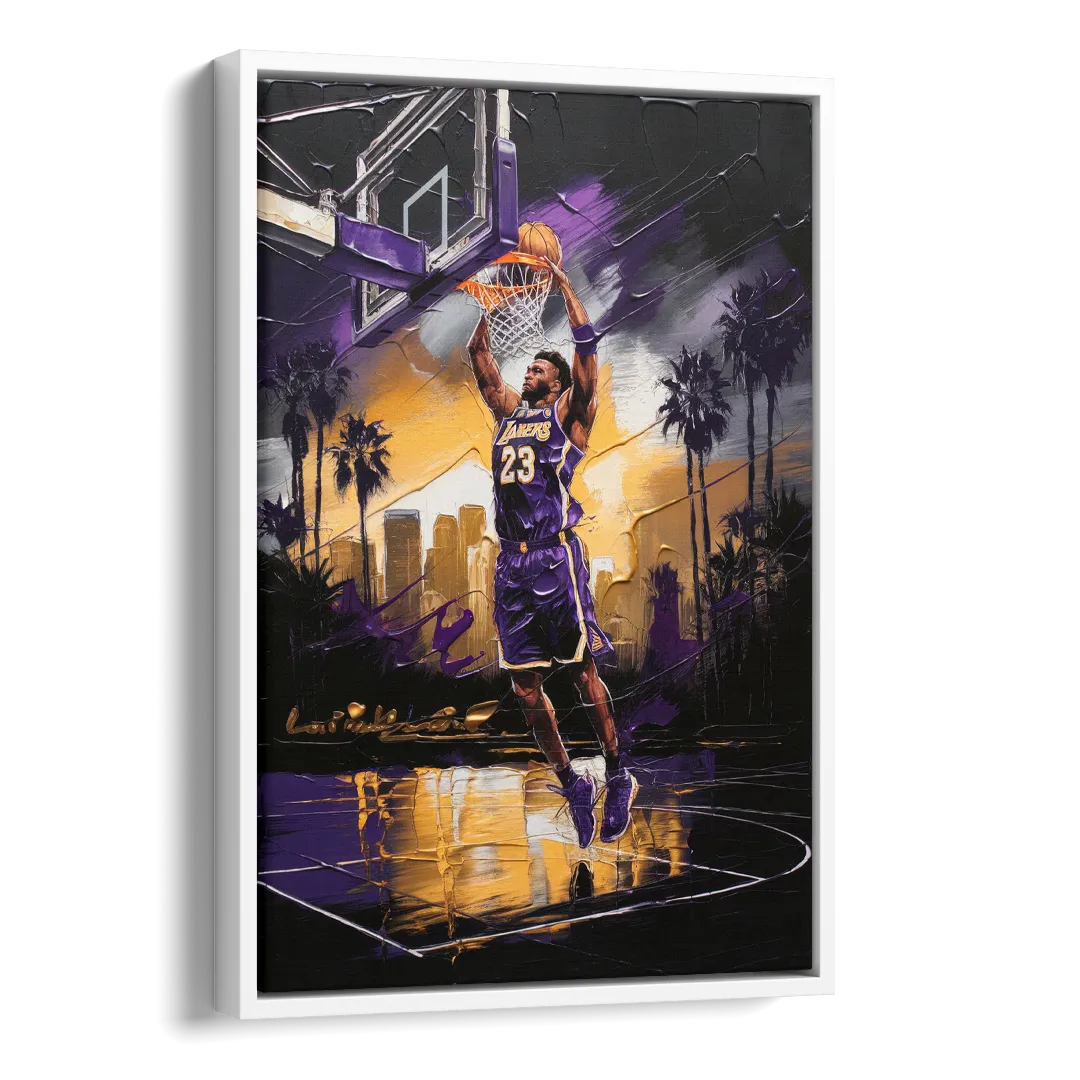 Los Angeles Lakers Legacy Side - White Canvas Wall Art