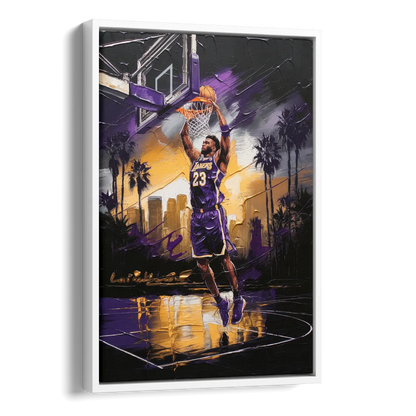 Los Angeles Lakers Legacy Side - White Canvas Wall Art