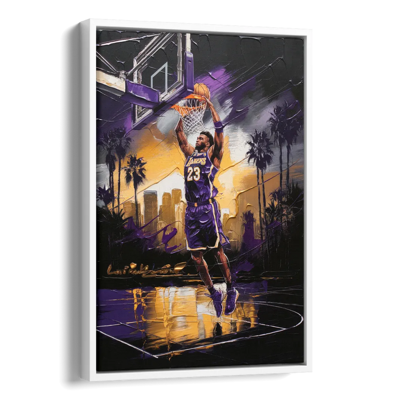 Los Angeles Lakers Legacy Side - White Canvas Wall Art