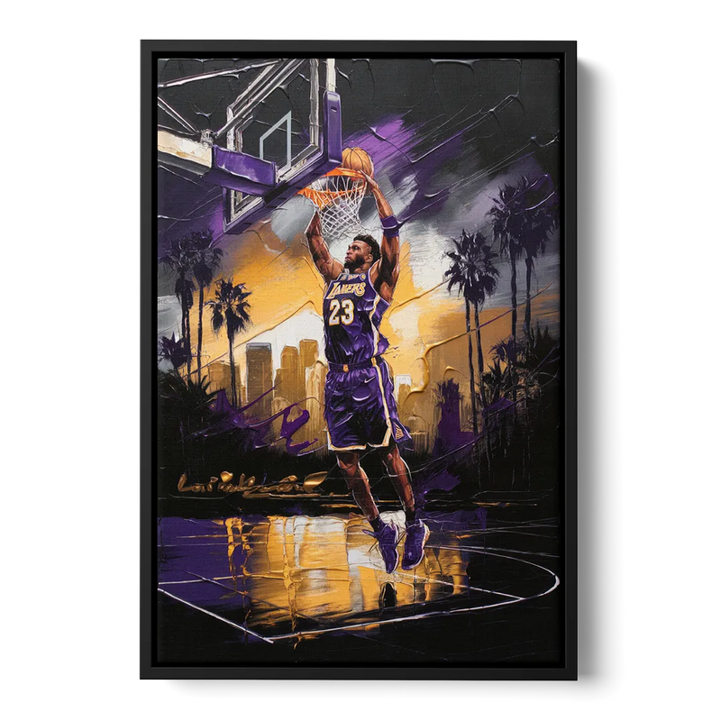 Los Angeles Lakers Legacy Front - Black Canvas Wall Art