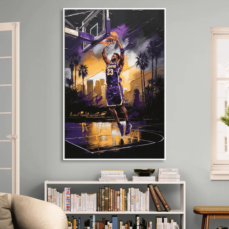 Los Angeles Lakers Legacy Sitting Room - White Canvas Wall Art