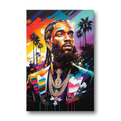 Los Angeles Nipsey Hussle Tribute - Canvas Wall Art - Front