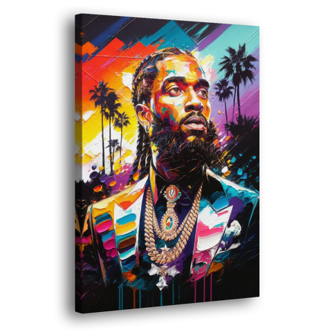 Los Angeles Nipsey Hussle Tribute - Canvas Wall Art - Side