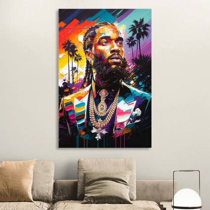 Los Angeles Nipsey Hussle Tribute Sitting Room - Canvas Wall Art