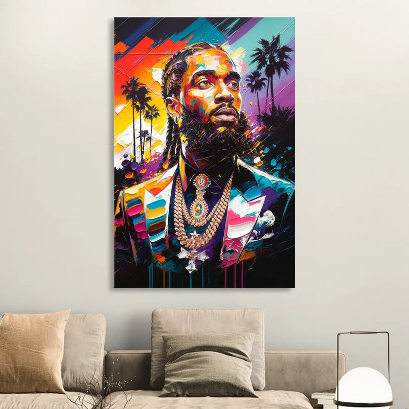 Los Angeles Nipsey Hussle Tribute Sitting Room - Canvas Wall Art