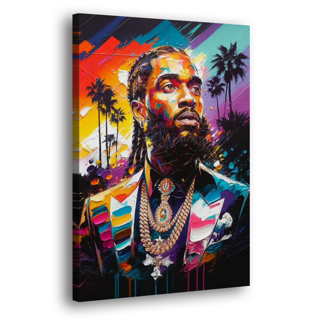 Los Angeles Nipsey Hussle Tribute Side - Canvas Wall Art