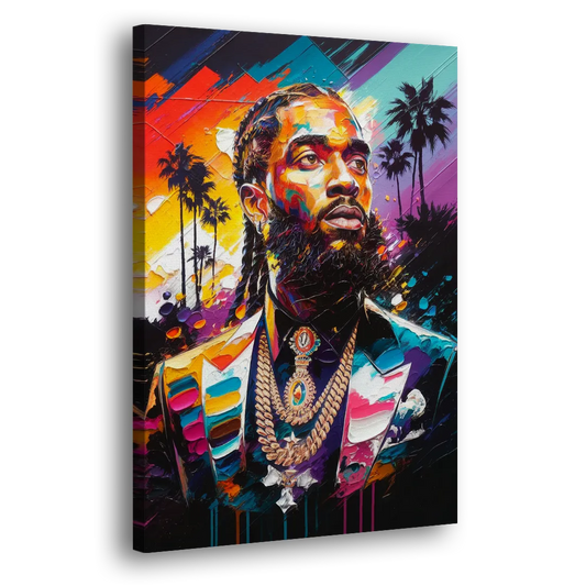 Los Angeles Nipsey Hussle Tribute Side - Canvas Wall Art