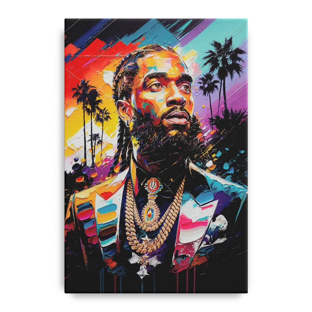 Los Angeles Nipsey Hussle Tribute Front - Canvas Wall Art