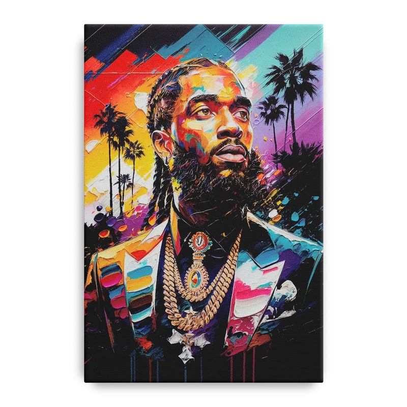 Los Angeles Nipsey Hussle Tribute Front - Canvas Wall Art