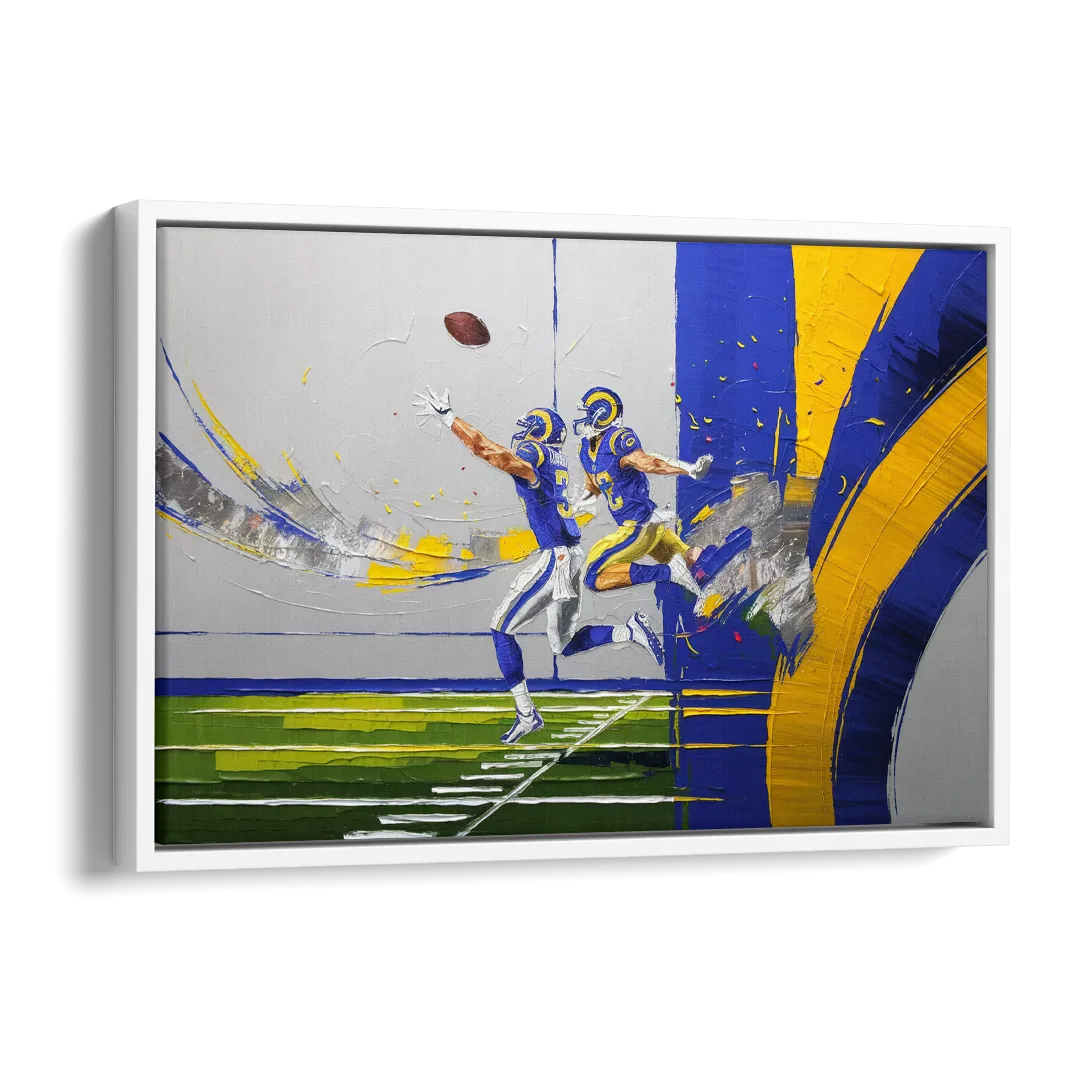 Los Angeles Rams Super Bowl Champions Side - White Canvas Wall Art