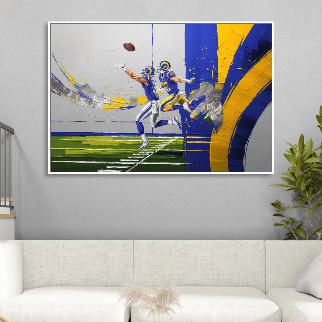 Los Angeles Rams Super Bowl Champions Sitting Room - White Canvas Wall Art
