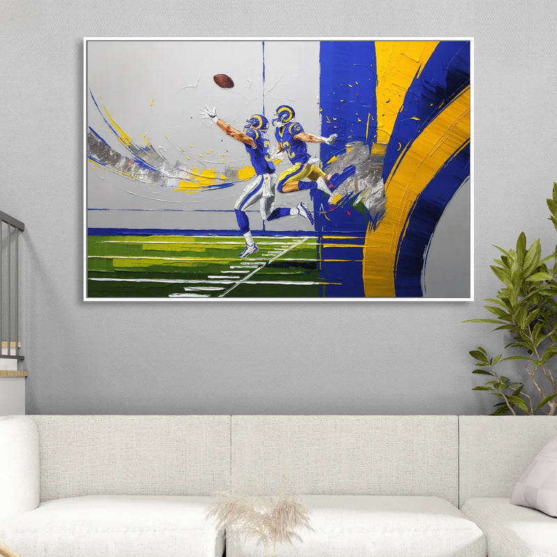 Los Angeles Rams Super Bowl Champions Sitting Room - White Canvas Wall Art