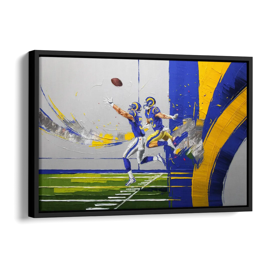 Los Angeles Rams Super Bowl Champions Side - Black Canvas Wall Art