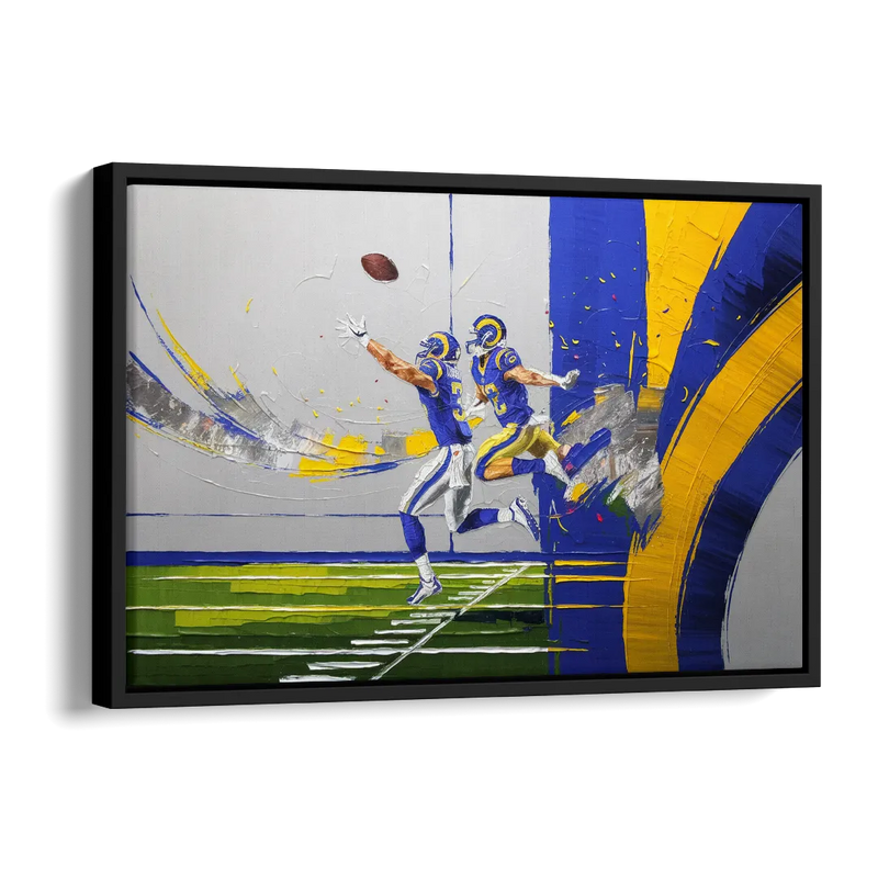 Los Angeles Rams Super Bowl Champions Side - Black Canvas Wall Art