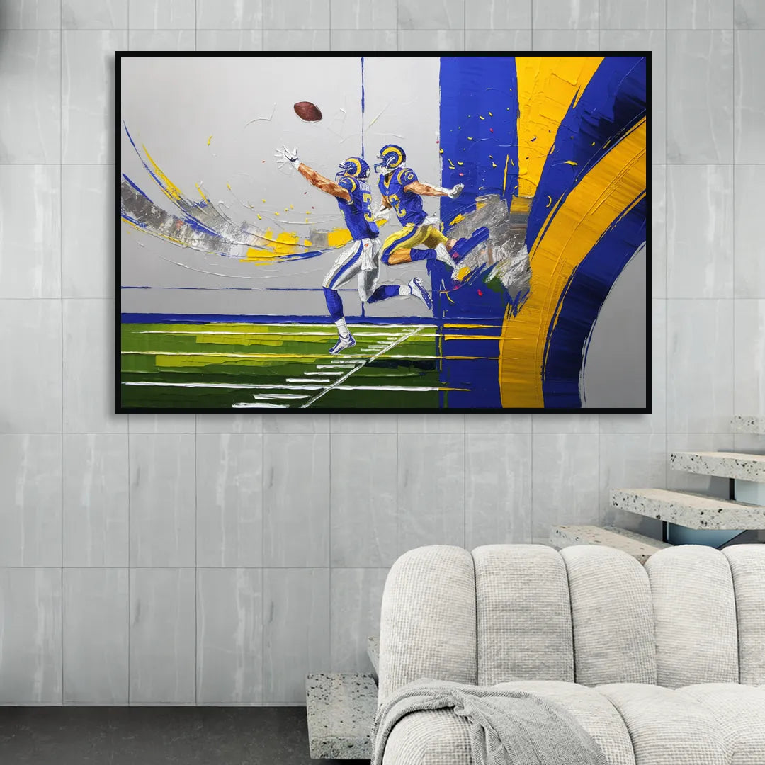 Los Angeles Rams Super Bowl Champions Sitting Room - Black Canvas Wall Art
