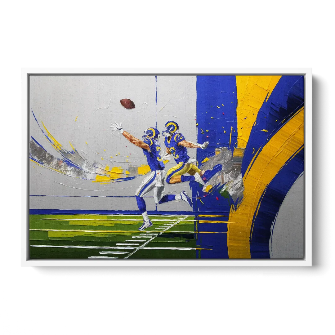 Los Angeles Rams Super Bowl Champions Front - White Canvas Wall Art