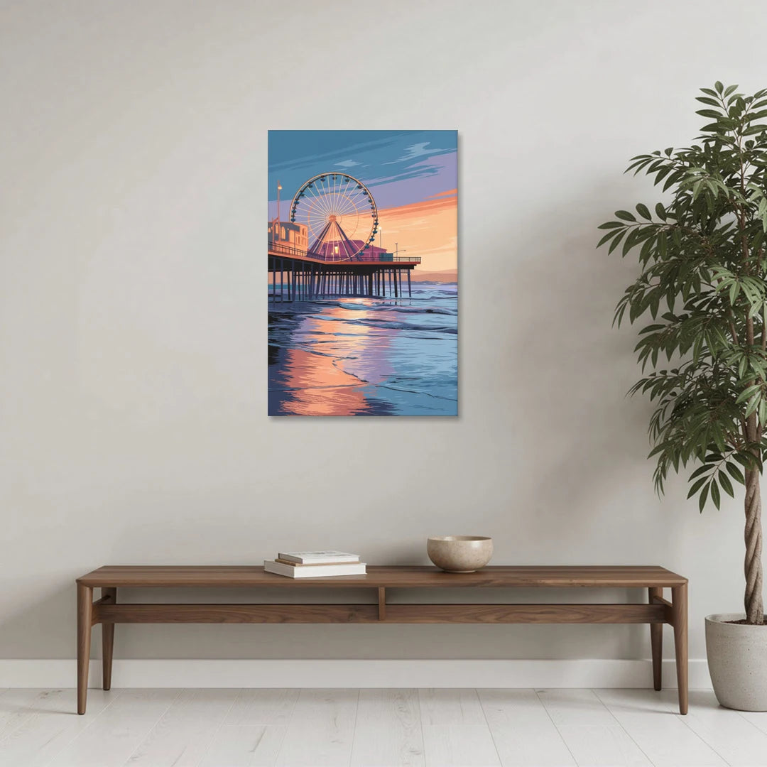 Los Angeles Santa Monica Pier - Canvas Wall Art - Coffee Table - 24x36
