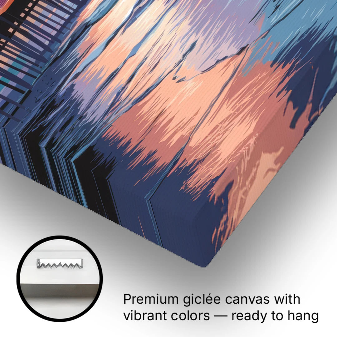 Los Angeles Santa Monica Pier - Canvas Wall Art - Gallery Wrap Corner