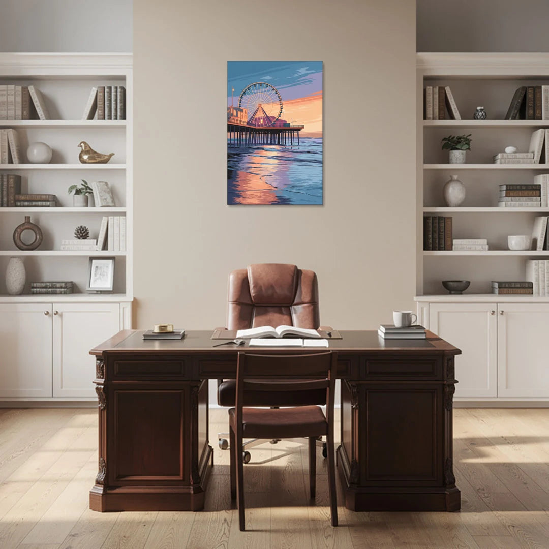 Los Angeles Santa Monica Pier - Canvas Wall Art - Office - 24x36