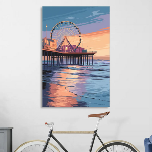 Los Angeles Santa Monica Pier Living Room - Canvas Wall Art