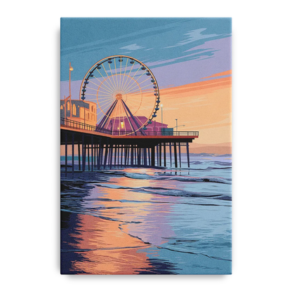 Los Angeles Santa Monica Pier Front - Canvas Wall Art