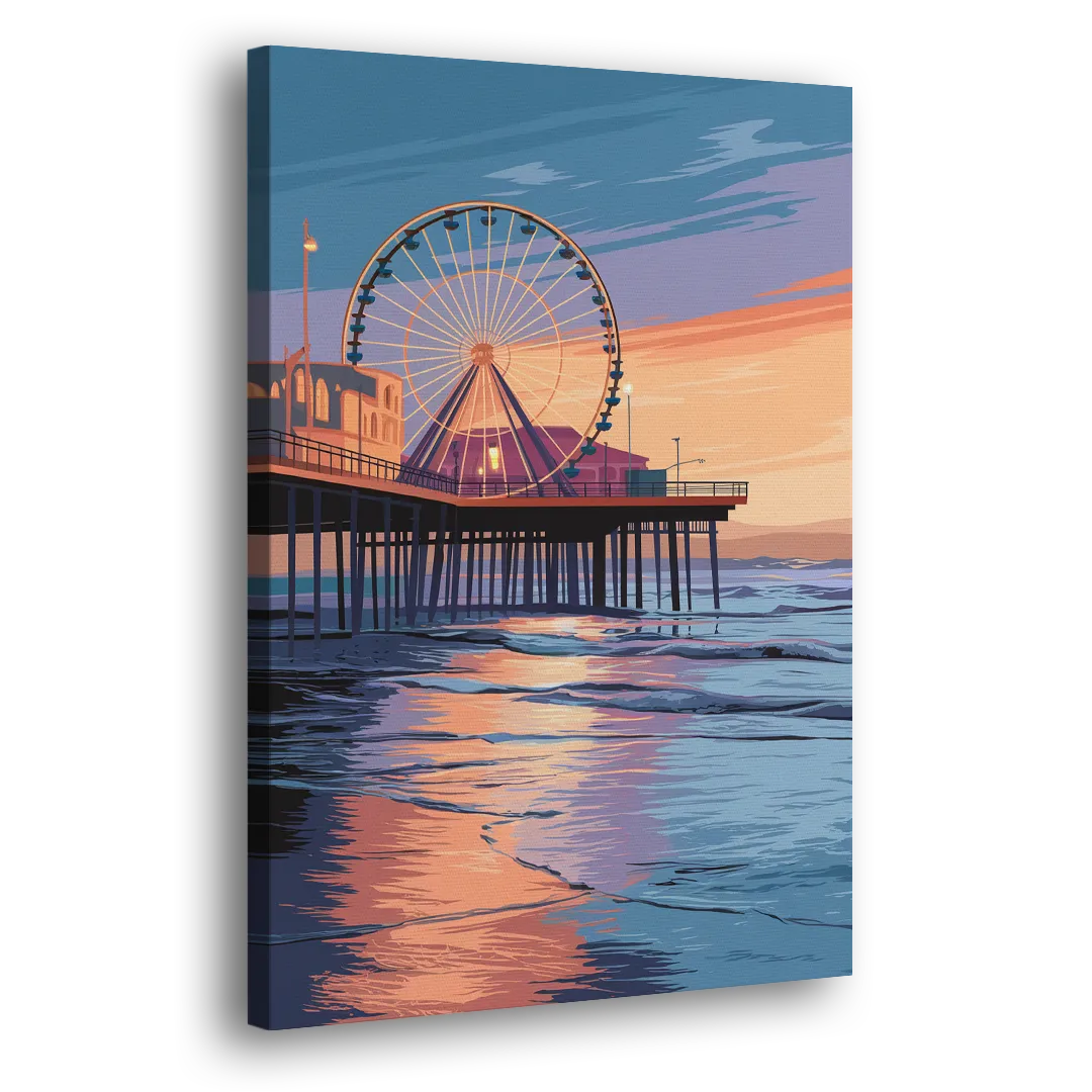 Los Angeles Santa Monica Pier Side - Canvas Wall Art