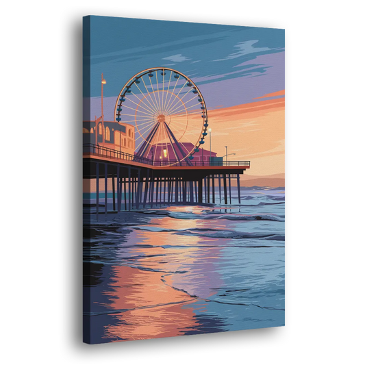 Los Angeles Santa Monica Pier Side - Canvas Wall Art