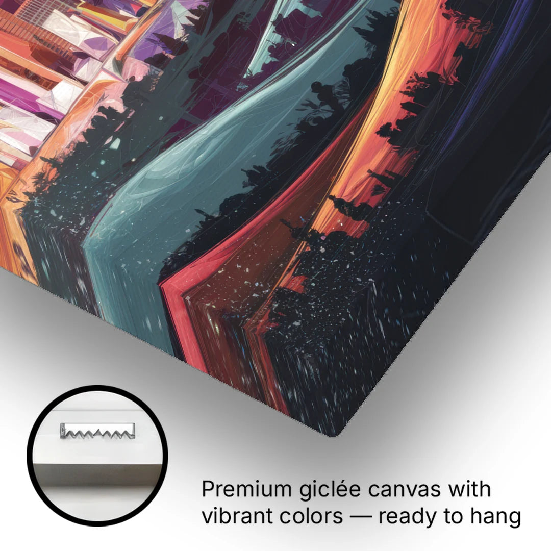 Los Angeles Skyline at Sunset - Canvas Wall Art - Gallery Wrap Corner
