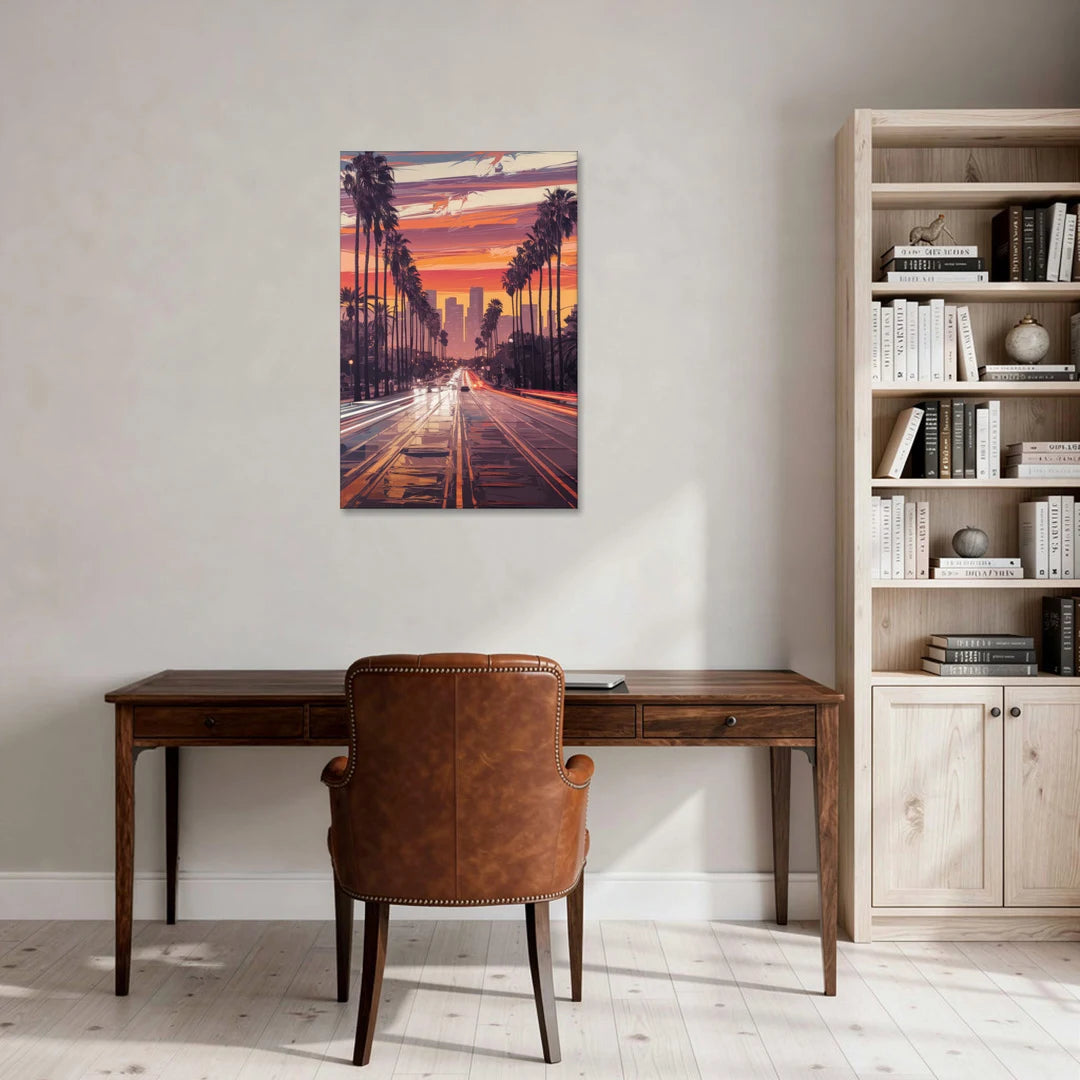 Los Angeles Sunset Boulevard - Canvas Wall Art - Office - 24x36