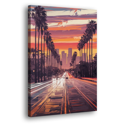 Los Angeles Sunset Boulevard - Canvas Wall Art - Side