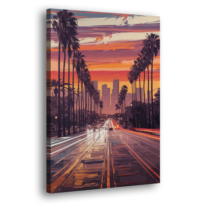 Los Angeles Sunset Boulevard Side - Canvas Wall Art