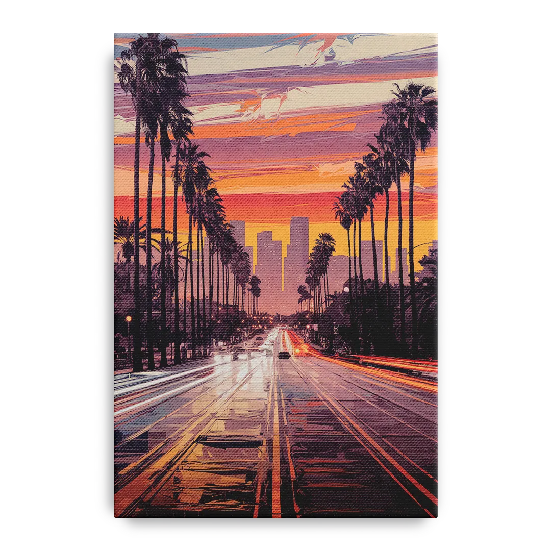 Los Angeles Sunset Boulevard Front - Canvas Wall Art