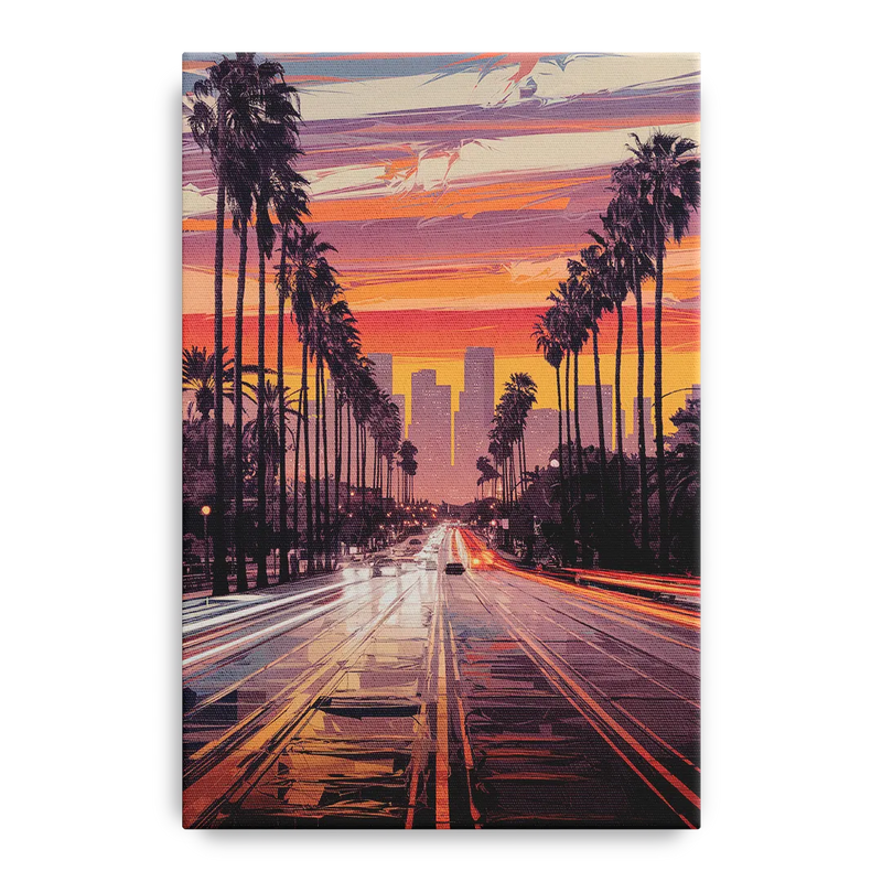 Los Angeles Sunset Boulevard Front - Canvas Wall Art