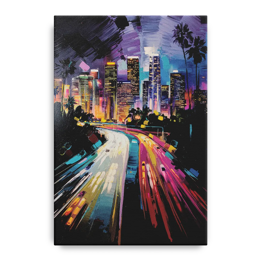 Los Angeles Urban Cityscape Front - Canvas Wall Art