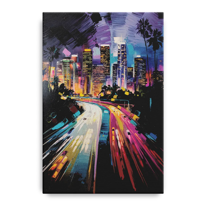 Los Angeles Urban Cityscape Front - Canvas Wall Art