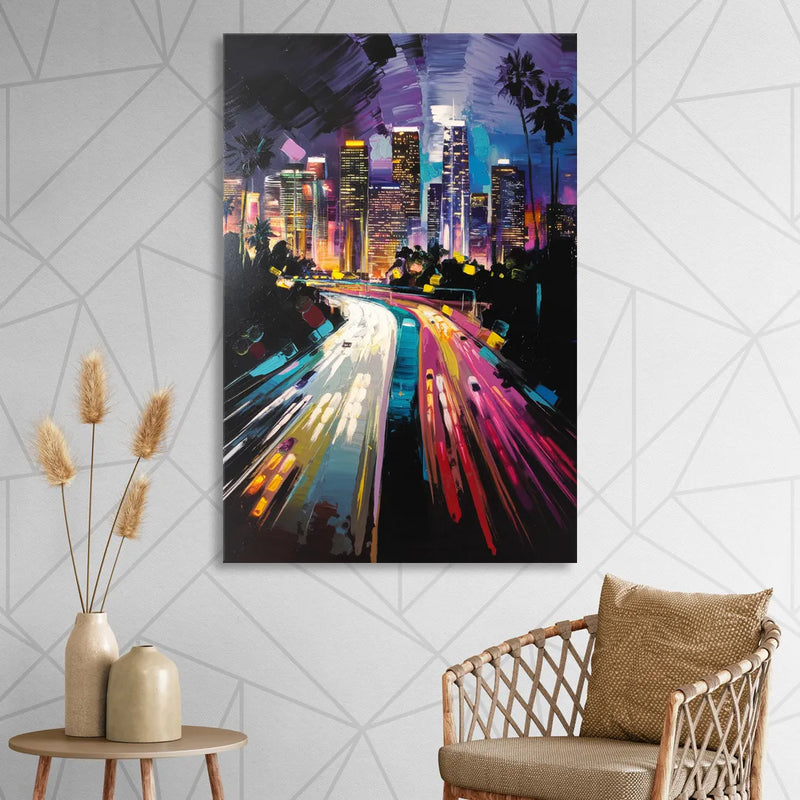 Los Angeles Urban Cityscape Sitting Room - Canvas Wall Art