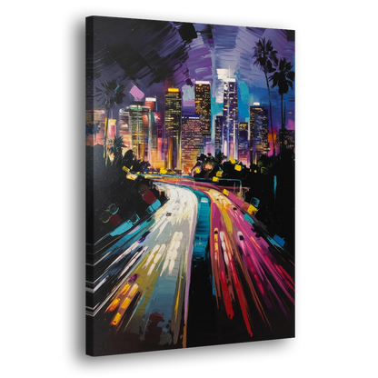 Los Angeles Urban Cityscape Side - Canvas Wall Art